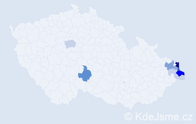 Příjmení: 'Kuś', počet výskytů 43 v celé ČR