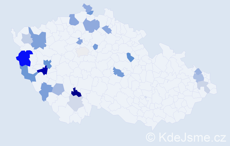 Příjmení: 'Giertlová', počet výskytů 44 v celé ČR