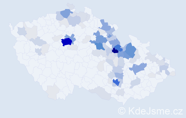 Příjmení: 'Maixnerová', počet výskytů 389 v celé ČR