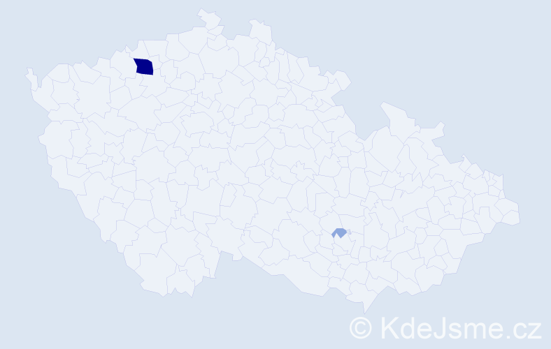 Příjmení: 'Kusek', počet výskytů 6 v celé ČR