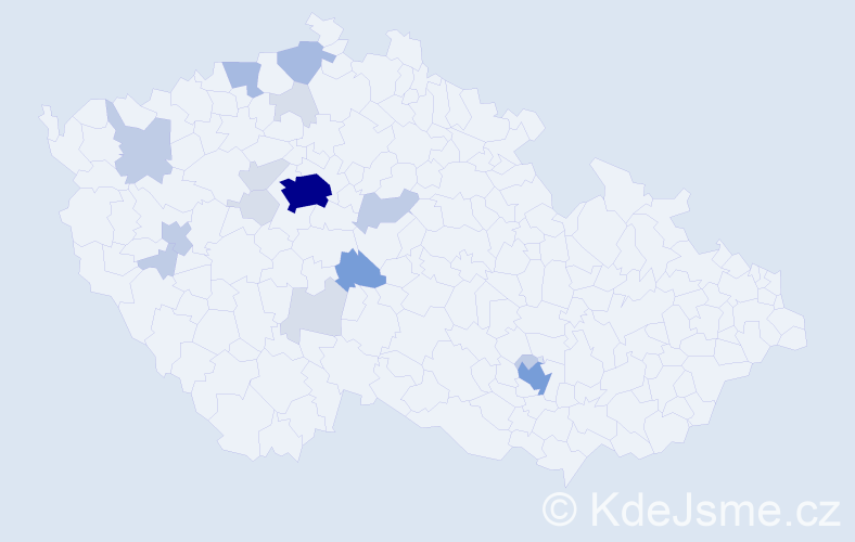Příjmení: 'Mančalová', počet výskytů 52 v celé ČR