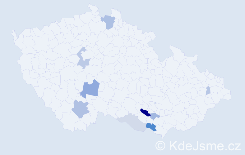 Příjmení: 'Komarov', počet výskytů 21 v celé ČR