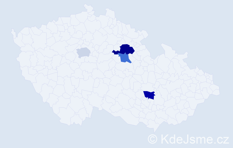 Příjmení: 'Erdenebaatar', počet výskytů 5 v celé ČR