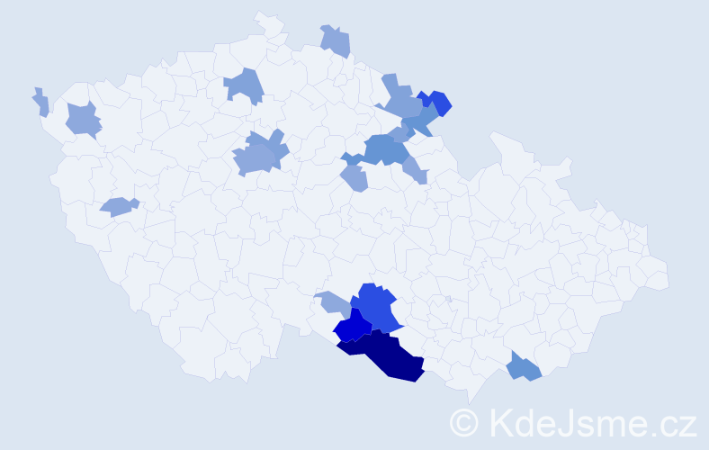 Příjmení: 'Runkasová', počet výskytů 50 v celé ČR
