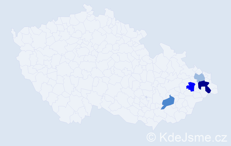 Příjmení: 'Mutkovičová', počet výskytů 10 v celé ČR