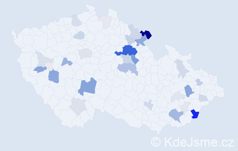 Příjmení: 'Andrýs', počet výskytů 106 v celé ČR