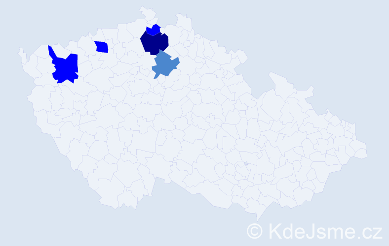 Příjmení: 'Freierová', počet výskytů 10 v celé ČR