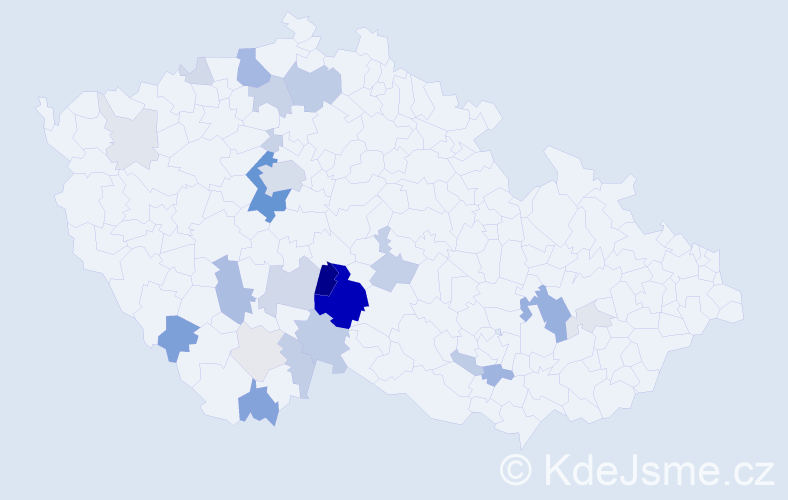 Příjmení: 'Kumžák', počet výskytů 88 v celé ČR