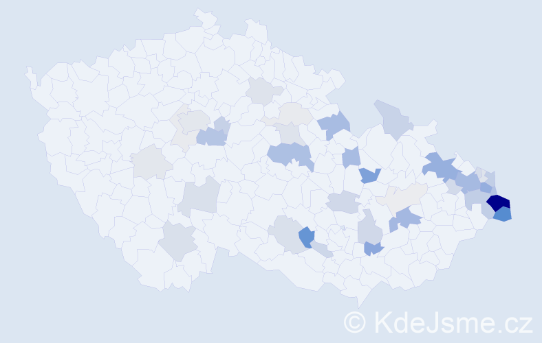 Příjmení: 'Filipková', počet výskytů 151 v celé ČR