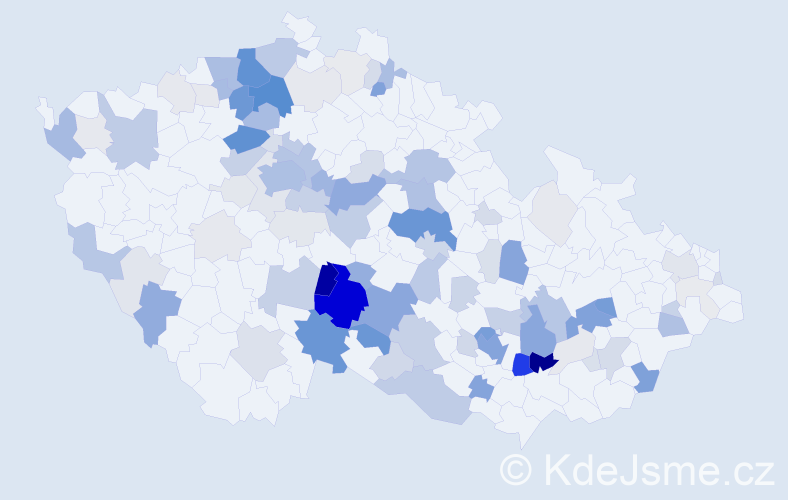 Příjmení: 'Drbal', počet výskytů 430 v celé ČR