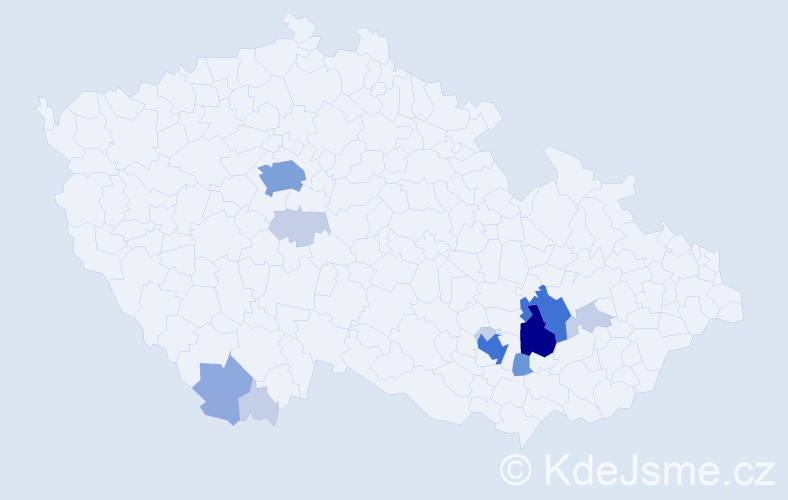 Příjmení: 'Puppová', počet výskytů 36 v celé ČR