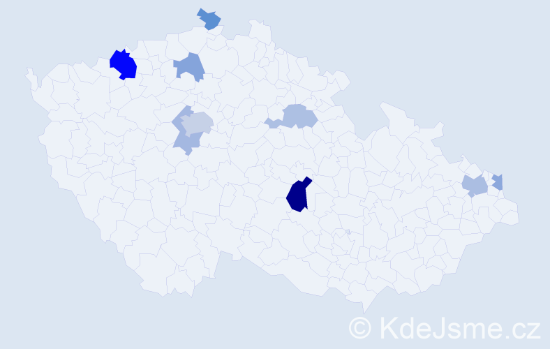 Příjmení: 'Gončar', počet výskytů 18 v celé ČR