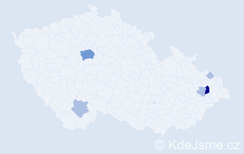 Příjmení: 'Pikulíková', počet výskytů 26 v celé ČR