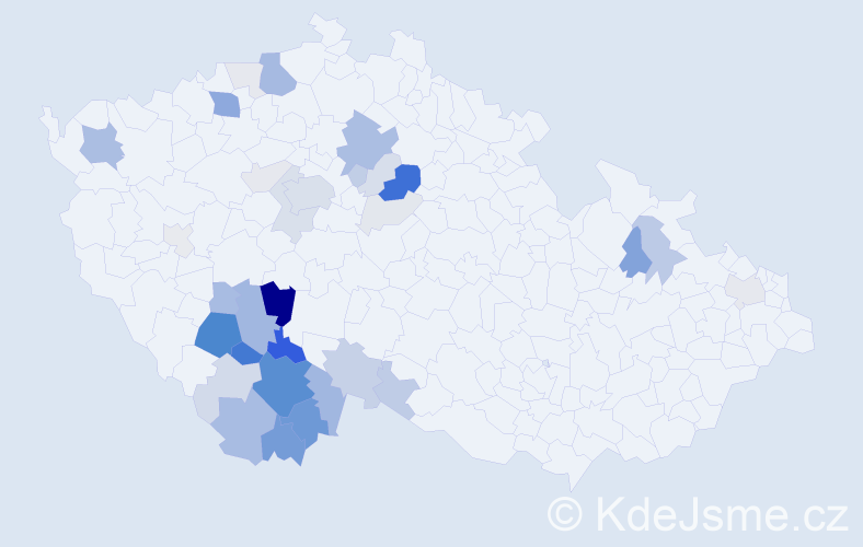 Příjmení: 'Pletka', počet výskytů 132 v celé ČR