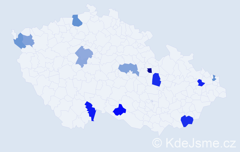 Příjmení: 'Cibuľová', počet výskytů 21 v celé ČR