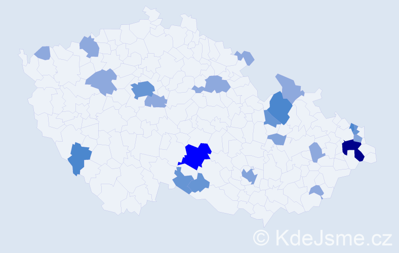 Příjmení: 'Masláková', počet výskytů 56 v celé ČR