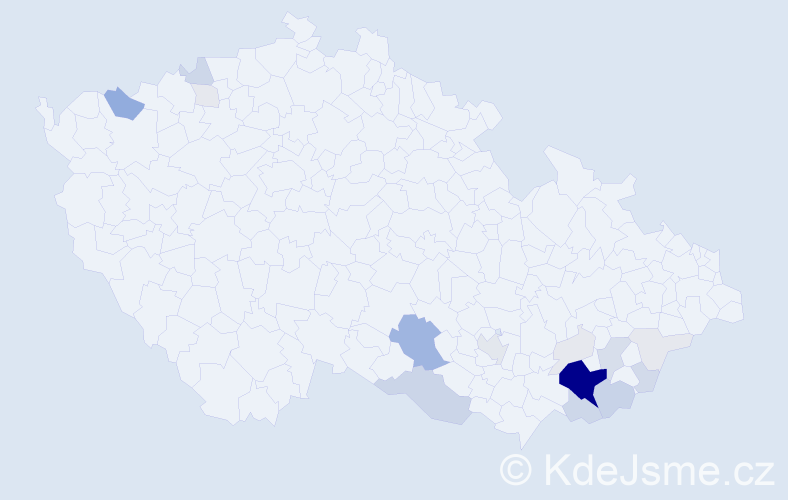Příjmení: 'Hlůšková', počet výskytů 87 v celé ČR