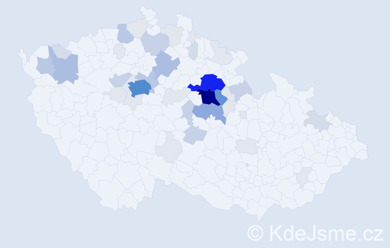 Příjmení: 'Bačinová', počet výskytů 157 v celé ČR