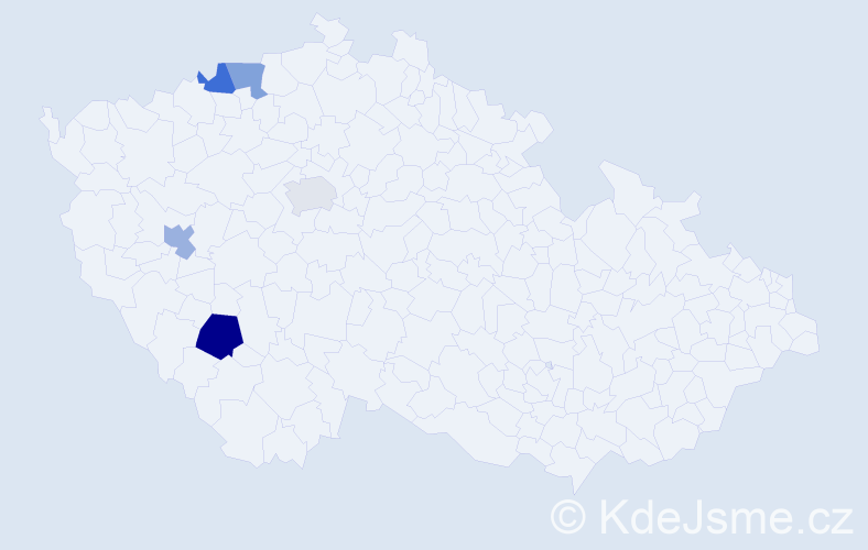 Příjmení: 'Rahn', počet výskytů 6 v celé ČR