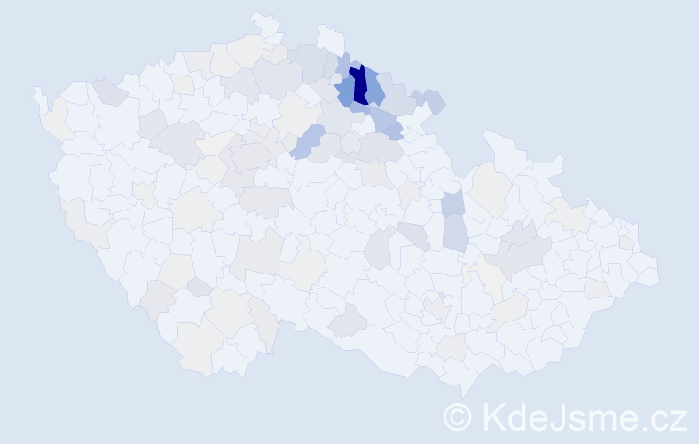 Příjmení: 'Jiroušová', počet výskytů 319 v celé ČR