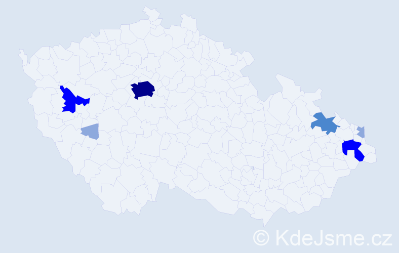 Příjmení: 'Eleková', počet výskytů 19 v celé ČR