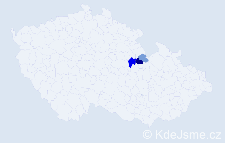 Příjmení: 'Demesterová', počet výskytů 7 v celé ČR