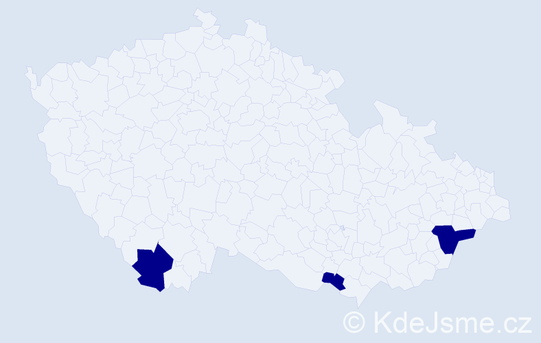 Příjmení: 'Ihnačák', počet výskytů 3 v celé ČR