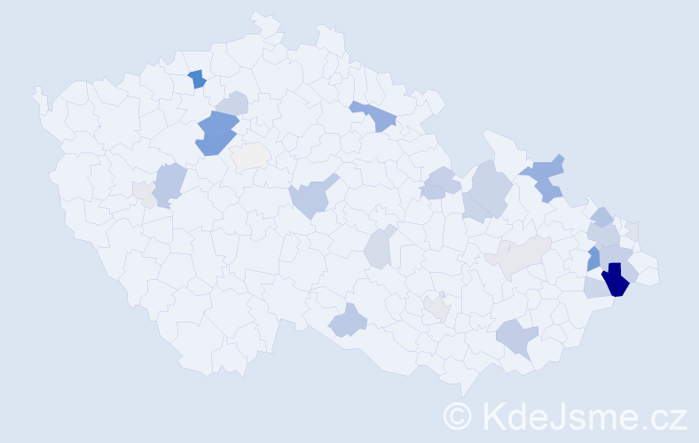 Příjmení: 'Kuliha', počet výskytů 71 v celé ČR