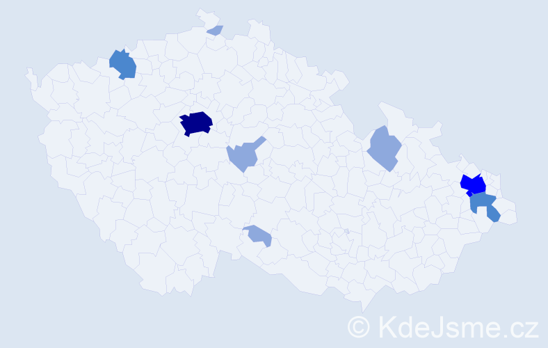Příjmení: 'Krolák', počet výskytů 20 v celé ČR