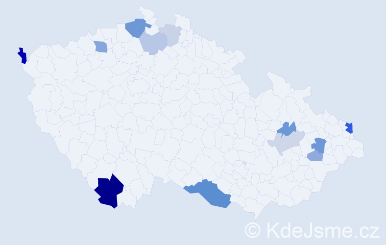 Příjmení: 'Čižmarová', počet výskytů 28 v celé ČR