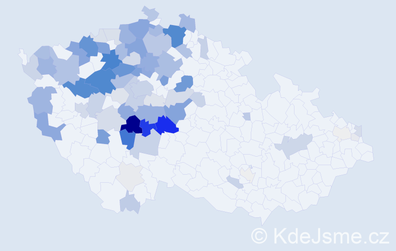 Příjmení: 'Houda', počet výskytů 287 v celé ČR