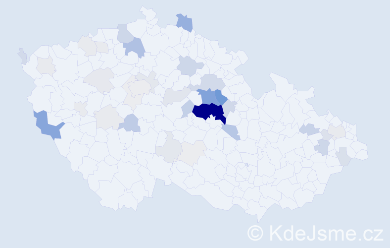 Příjmení: 'Mikan', počet výskytů 163 v celé ČR