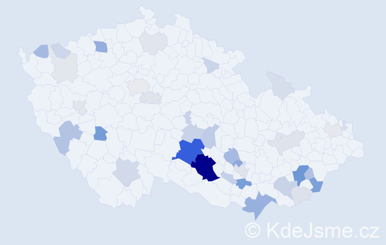 Příjmení: 'Ujčík', počet výskytů 136 v celé ČR