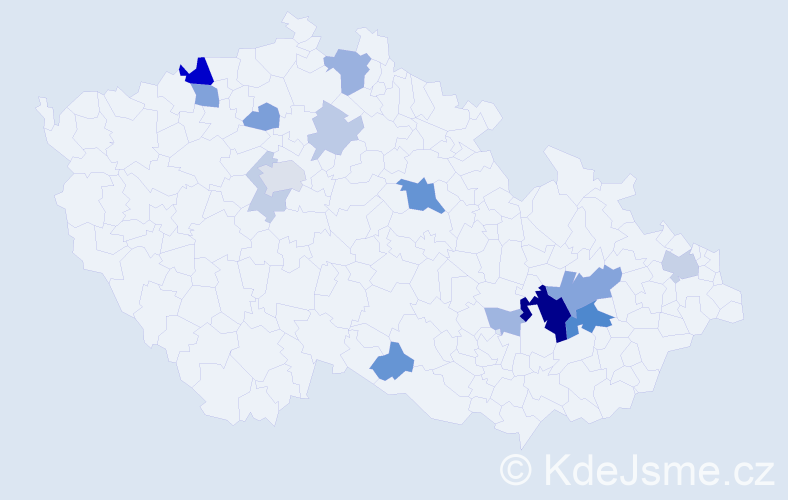 Příjmení: 'Francírek', počet výskytů 38 v celé ČR