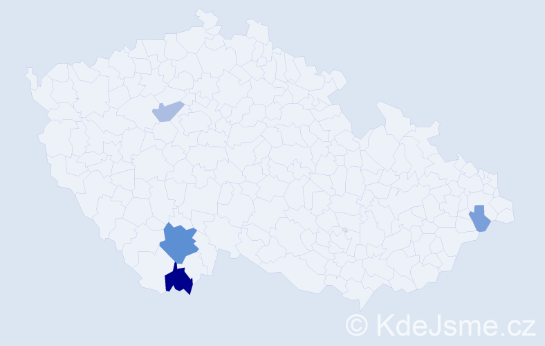 Příjmení: 'Bauernöpl', počet výskytů 13 v celé ČR