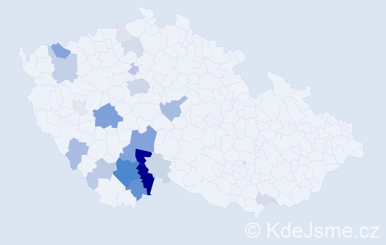 Příjmení: 'Frejlachová', počet výskytů 68 v celé ČR