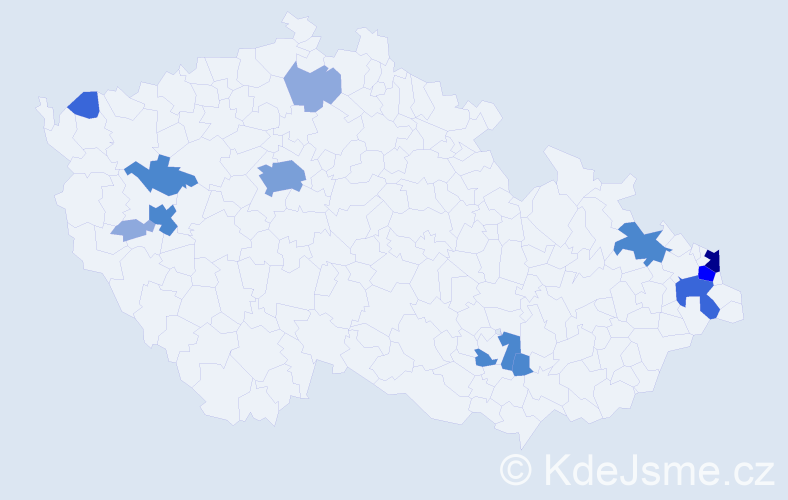 Příjmení: 'Gerda', počet výskytů 39 v celé ČR