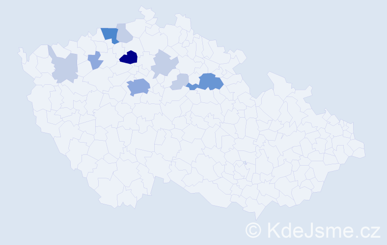 Příjmení: 'Puršlová', počet výskytů 28 v celé ČR
