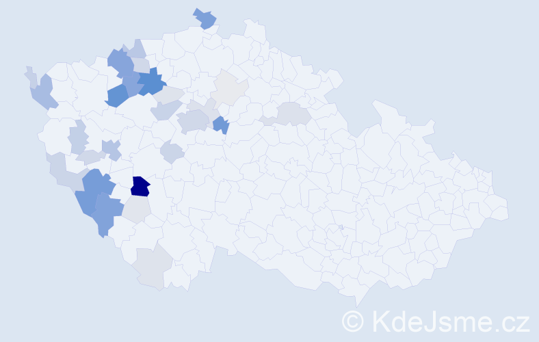 Příjmení: 'Uldrichová', počet výskytů 135 v celé ČR