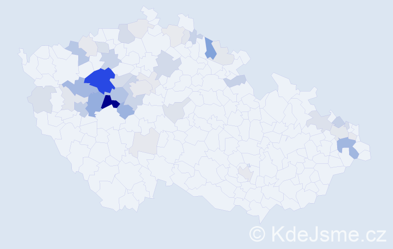 Příjmení: 'Kleknerová', počet výskytů 120 v celé ČR