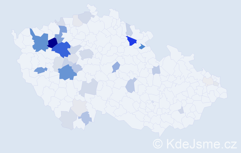 Příjmení: 'Broum', počet výskytů 114 v celé ČR