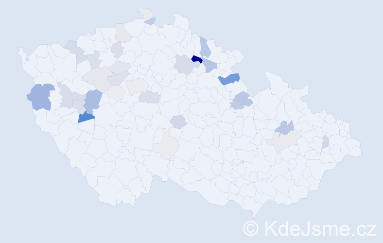 Příjmení: 'Bezstarosti', počet výskytů 148 v celé ČR