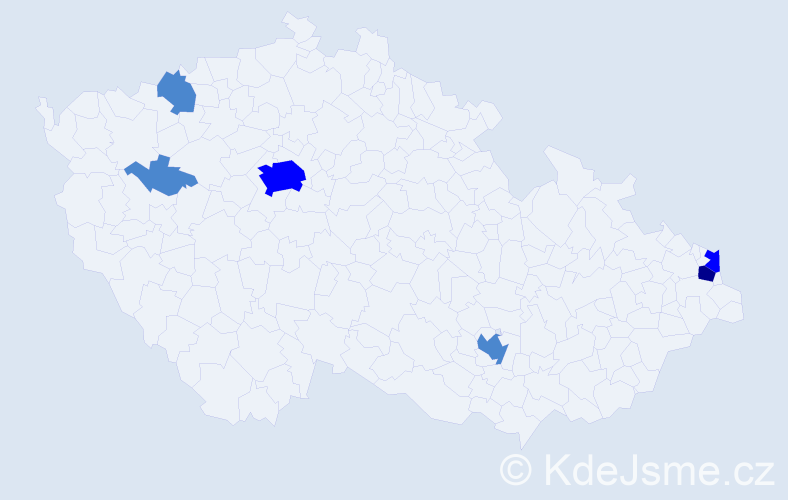 Příjmení: 'Rečičár', počet výskytů 10 v celé ČR