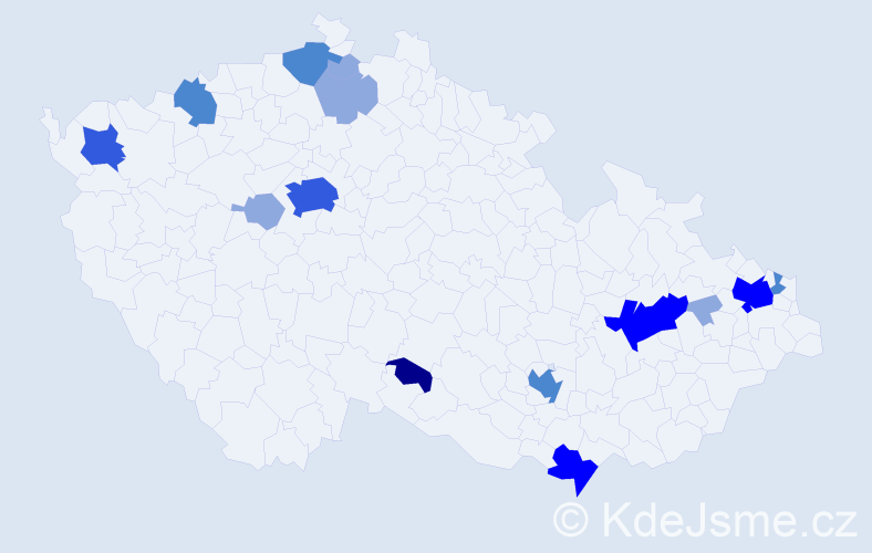 Příjmení: 'Líčková', počet výskytů 35 v celé ČR