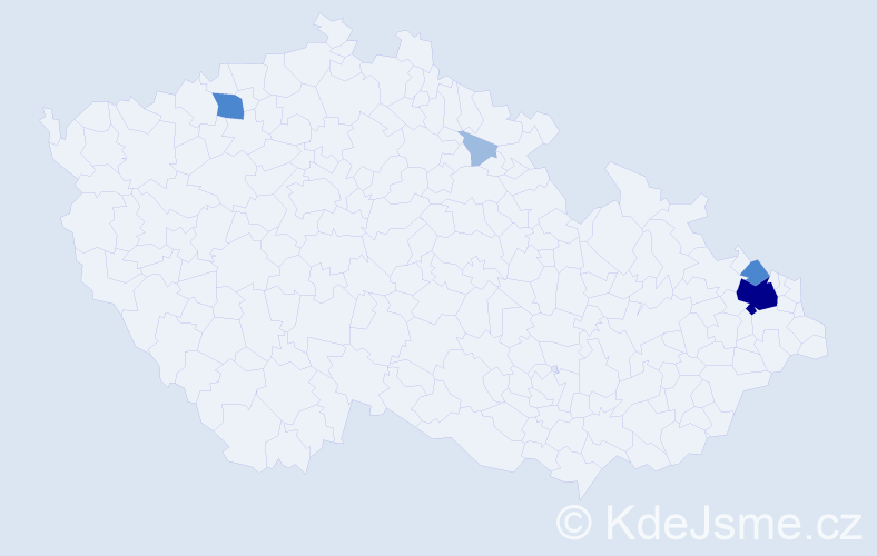 Příjmení: 'Barnašová', počet výskytů 9 v celé ČR