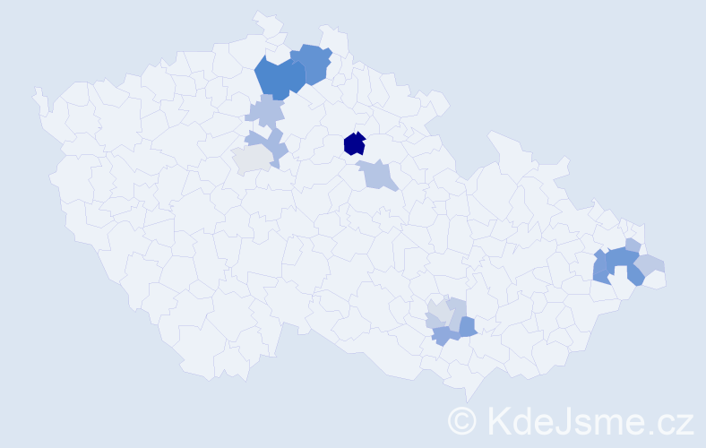 Příjmení: 'Rabatinová', počet výskytů 40 v celé ČR