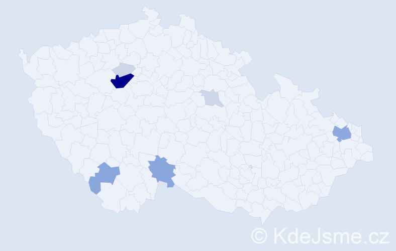 Příjmení: 'Kaiml', počet výskytů 24 v celé ČR