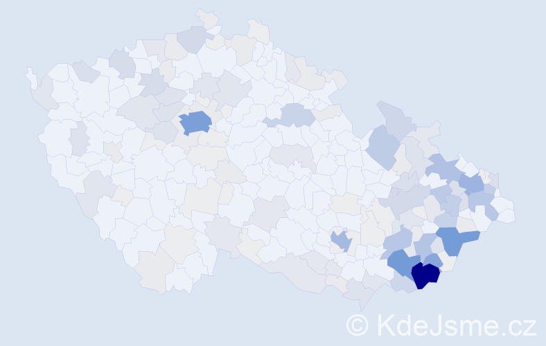 Příjmení: 'Mikulec', počet výskytů 683 v celé ČR