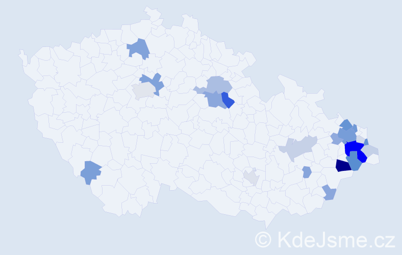 Příjmení: 'Molitorová', počet výskytů 72 v celé ČR