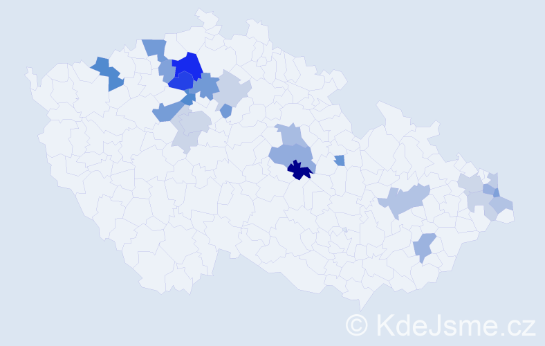 Příjmení: 'Hainc', počet výskytů 55 v celé ČR